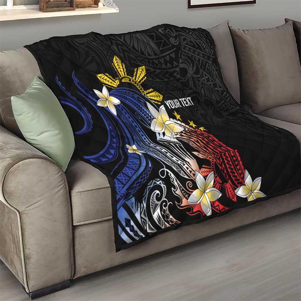 Personalized Philippines Tribal Quilt Tropical Waves - Plumeria
