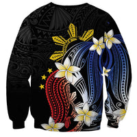 Personalized Philippines Tribal Sweatshirt Tropical Waves - Plumeria