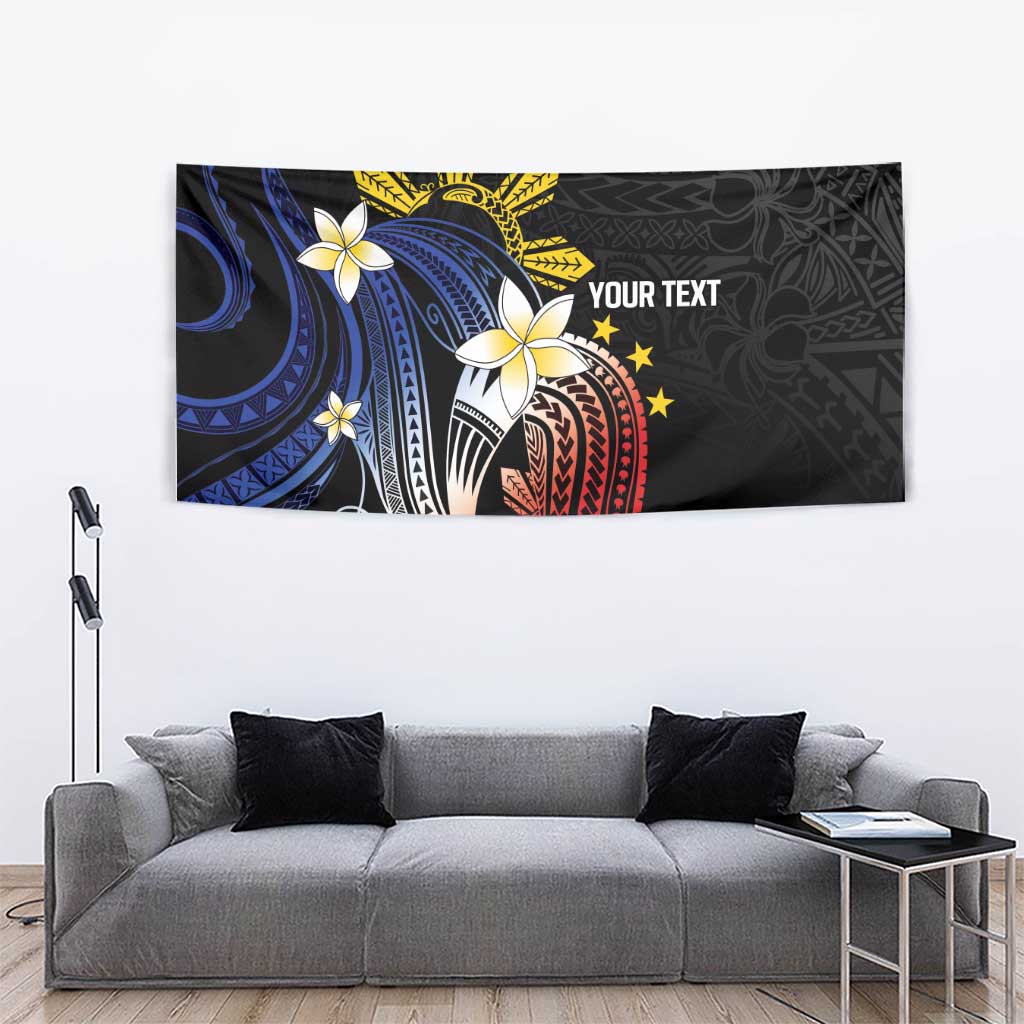 Personalized Philippines Tribal Tapestry Tropical Waves - Plumeria