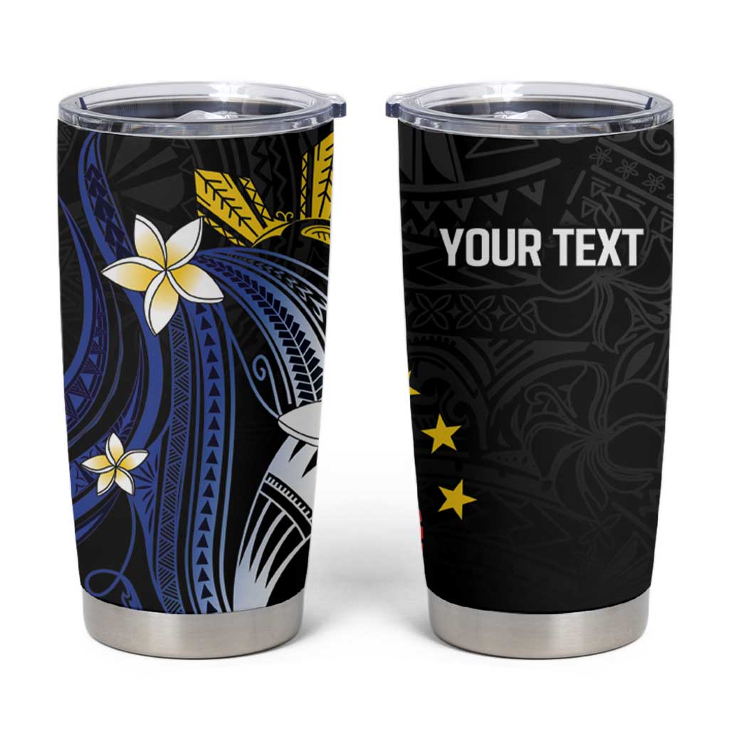 Personalized Philippines Tribal Tumbler Cup Tropical Waves - Plumeria