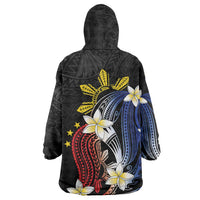 Personalized Philippines Tribal Wearable Blanket Hoodie Tropical Waves - Plumeria LT7 - Polynesian Pride
