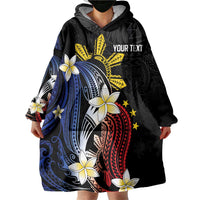 Personalized Philippines Tribal Wearable Blanket Hoodie Tropical Waves - Plumeria LT7 - Polynesian Pride