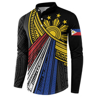 Philippines Sun Button Sweatshirt Pasifika Tribal Style