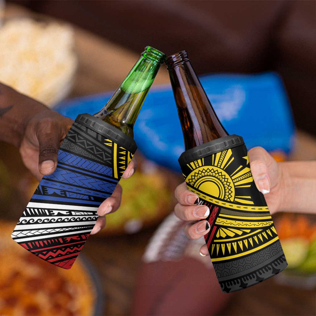 Philippines Sun 4 in 1 Can Cooler Tumbler Pasifika Tribal Style