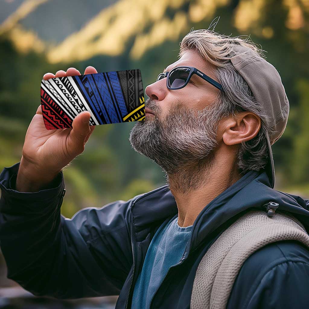 Philippines Sun 4 in 1 Can Cooler Tumbler Pasifika Tribal Style