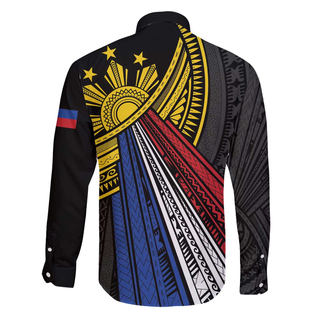 Philippines Sun Family Matching Off The Shoulder Long Sleeve Dress and Hawaiian Shirt Pasifika Tribal Style