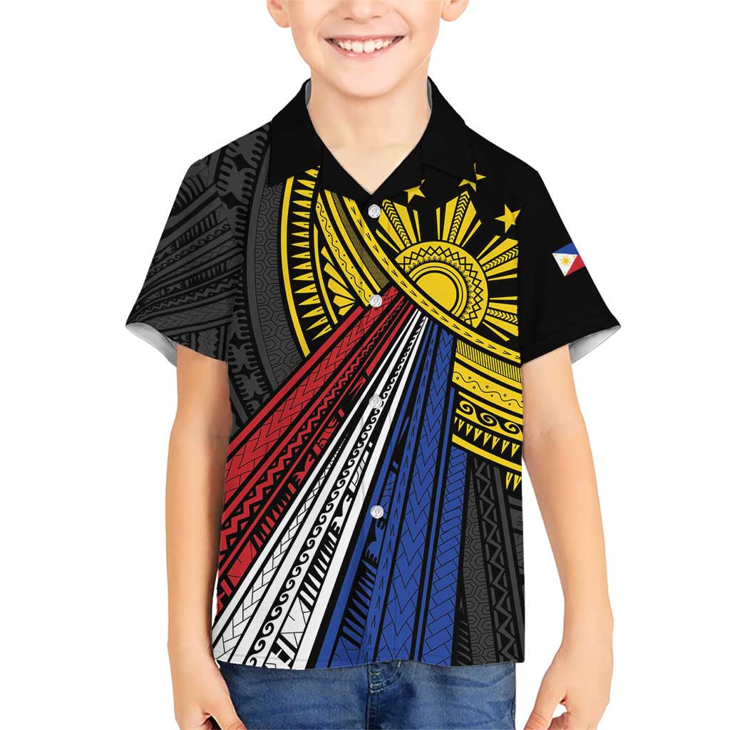 Philippines Sun Kid Hawaiian Shirt Pasifika Tribal Style