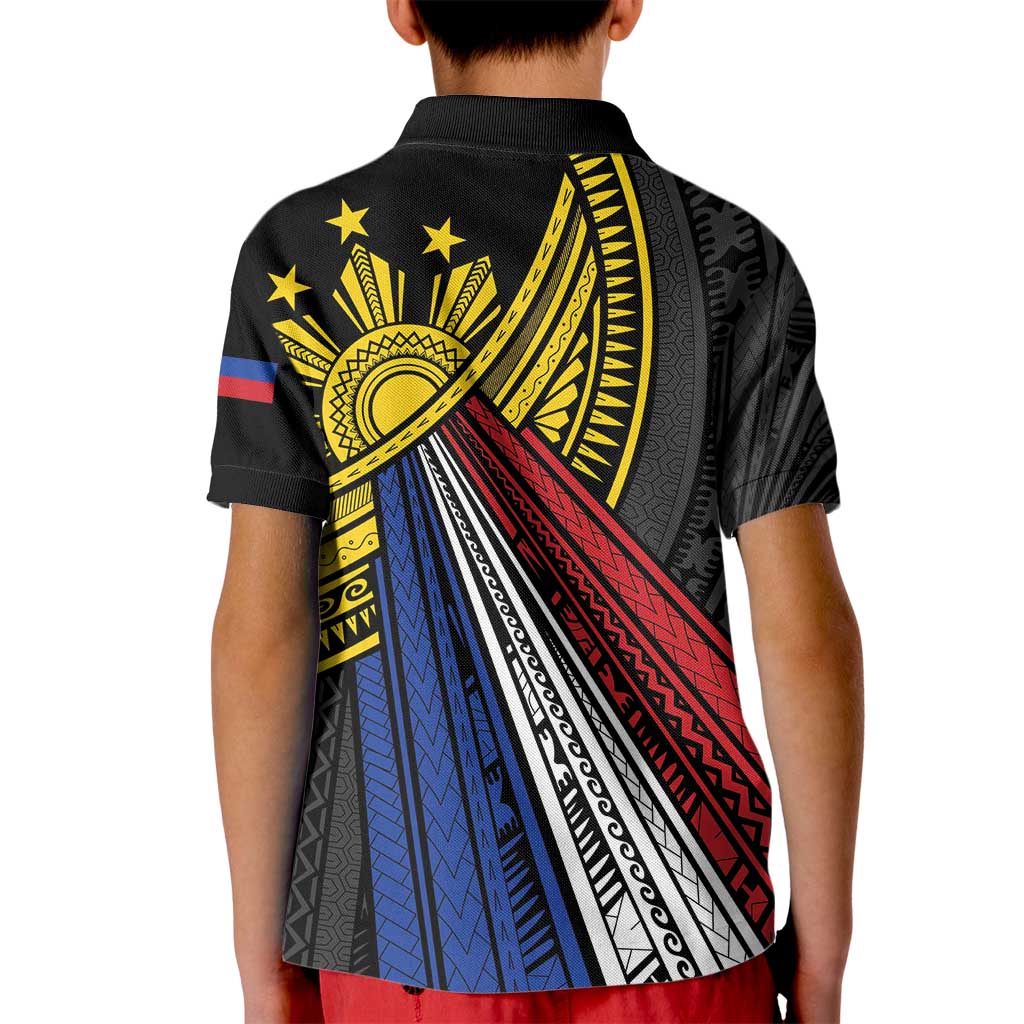 Philippines Sun Kid Polo Shirt Pasifika Tribal Style
