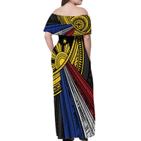 Philippines Sun Off Shoulder Maxi Dress Pasifika Tribal Style