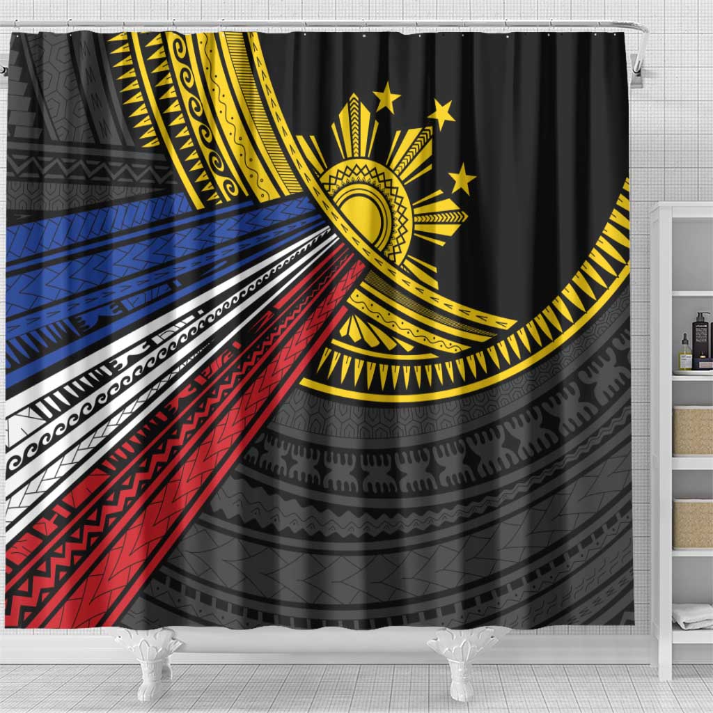 Philippines Sun Shower Curtain Pasifika Tribal Style