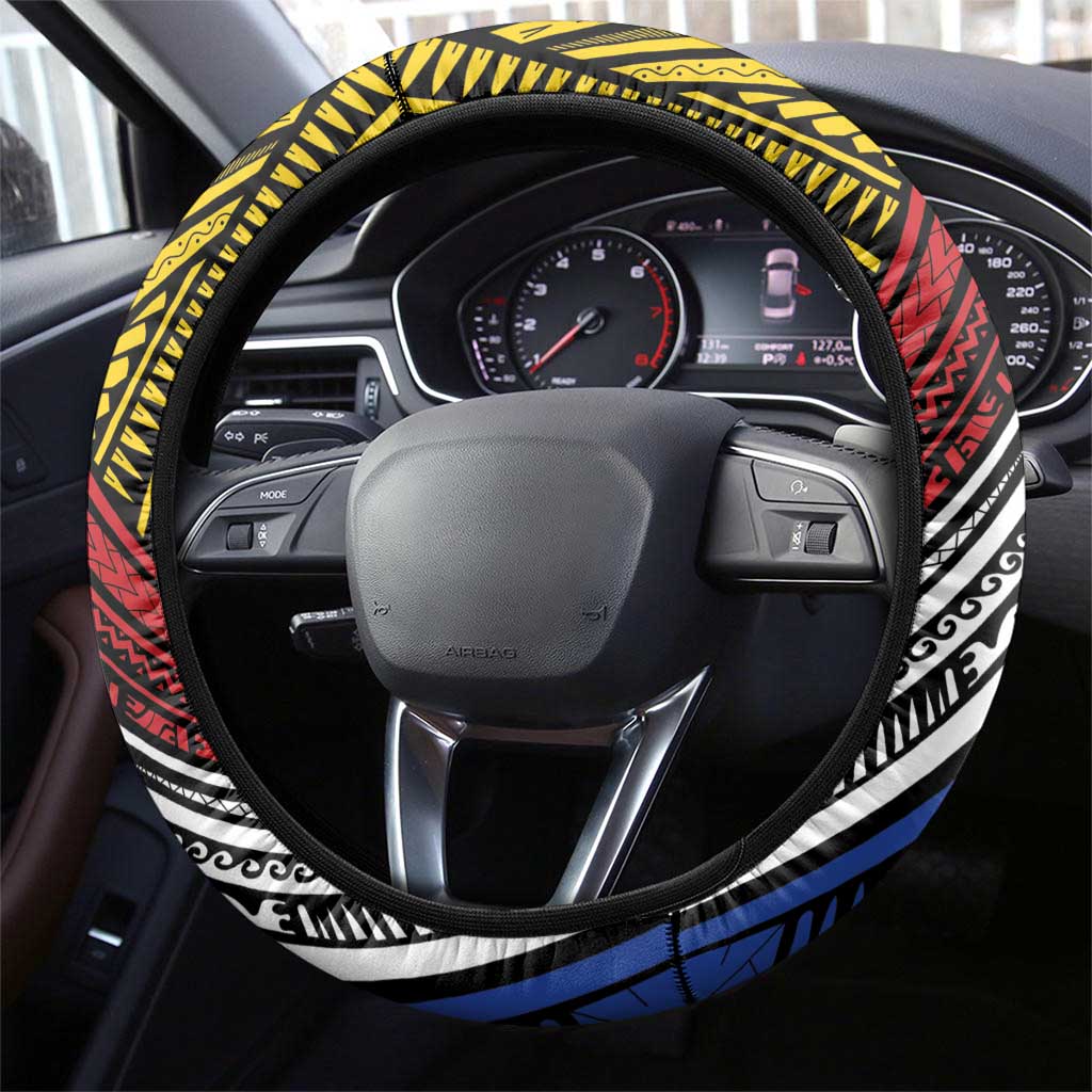 Philippines Sun Steering Wheel Cover Pasifika Tribal Style