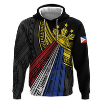 Philippines Sun Zip Hoodie Pasifika Tribal Style