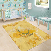 Hawaii Oahu Island Flowers Lei Area Rug Yellow Ilima Mix Plumeria