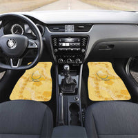 Hawaii Oahu Island Flowers Lei Car Mats Yellow Ilima Mix Plumeria