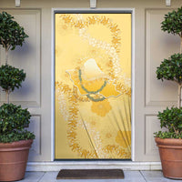 Hawaii Oahu Island Flowers Lei Door Cover Yellow Ilima Mix Plumeria LT7 Yellow - Polynesian Pride