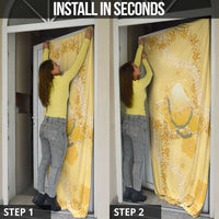 Hawaii Oahu Island Flowers Lei Door Cover Yellow Ilima Mix Plumeria LT7 - Polynesian Pride
