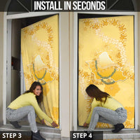 Hawaii Oahu Island Flowers Lei Door Cover Yellow Ilima Mix Plumeria LT7 - Polynesian Pride