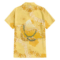 Hawaii Oahu Island Flowers Lei Family Matching Long Sleeve Bodycon Dress and Hawaiian Shirt Yellow Ilima Mix Plumeria LT7 - Polynesian Pride