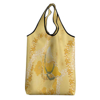 Hawaii Oahu Island Flowers Lei Grocery Bag Yellow Ilima Mix Plumeria