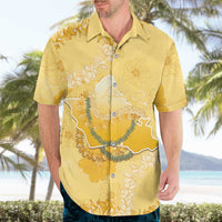 Hawaii Oahu Island Flowers Lei Hawaiian Shirt Yellow Ilima Mix Plumeria LT7 - Polynesian Pride