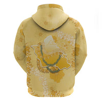 Hawaii Oahu Island Flowers Lei Hoodie Yellow Ilima Mix Plumeria LT7 - Polynesian Pride