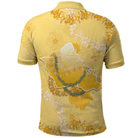 Hawaii Oahu Island Flowers Lei Polo Shirt Yellow Ilima Mix Plumeria