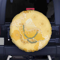 Hawaii Oahu Island Flowers Lei Spare Tire Cover Yellow Ilima Mix Plumeria LT7 No hole Yellow - Polynesian Pride