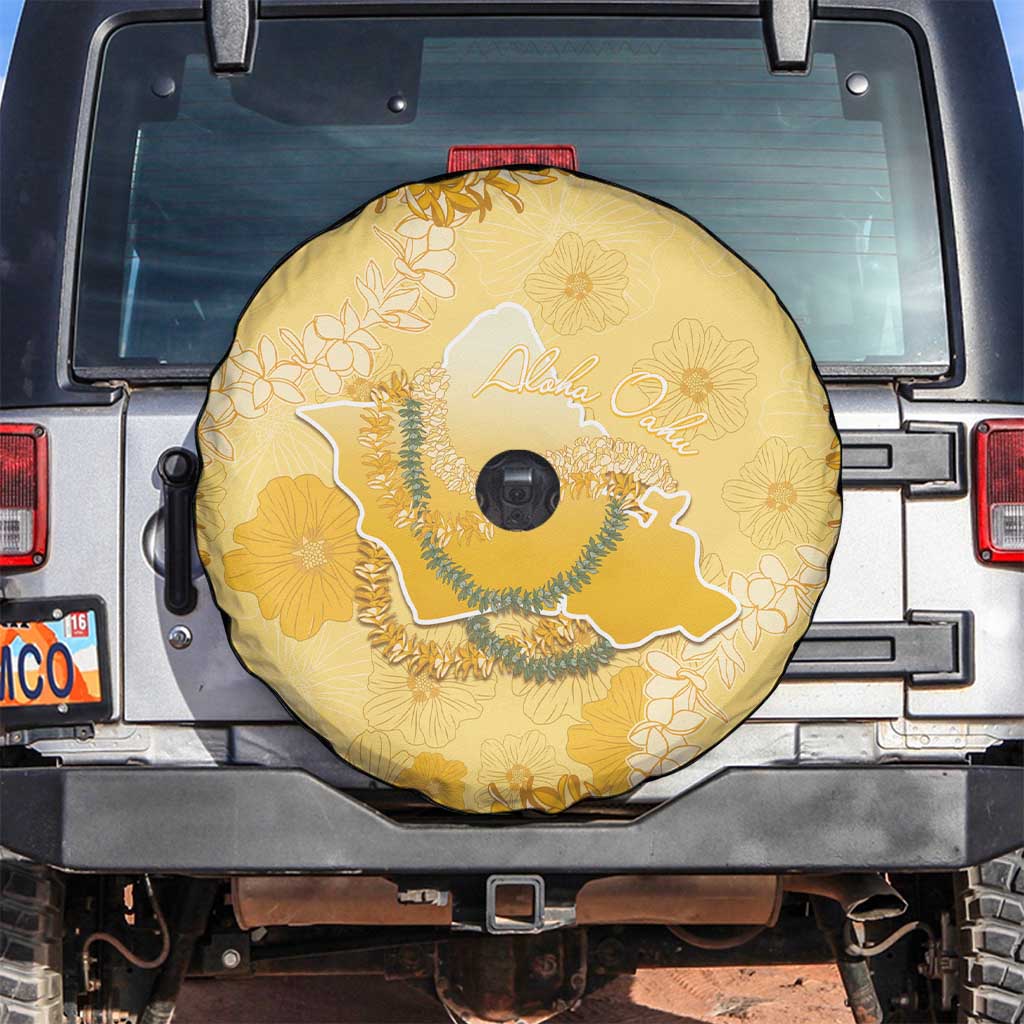 Hawaii Oahu Island Flowers Lei Spare Tire Cover Yellow Ilima Mix Plumeria LT7 Yellow - Polynesian Pride