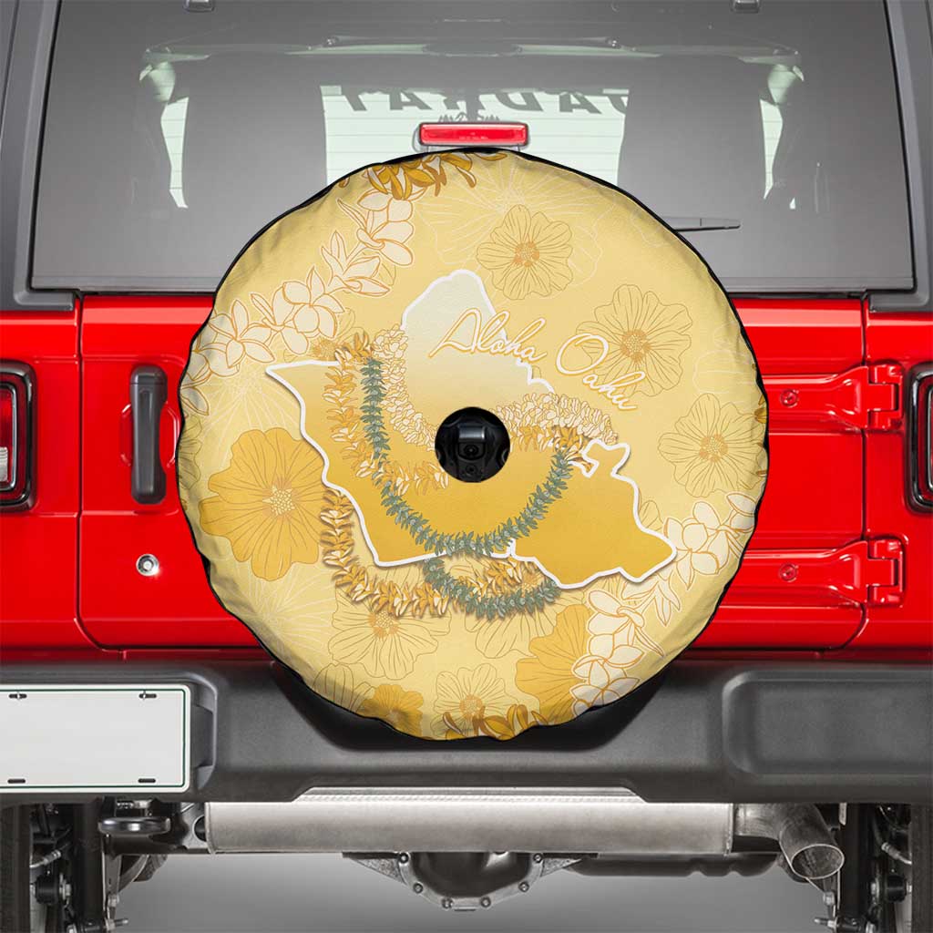 Hawaii Oahu Island Flowers Lei Spare Tire Cover Yellow Ilima Mix Plumeria LT7 - Polynesian Pride