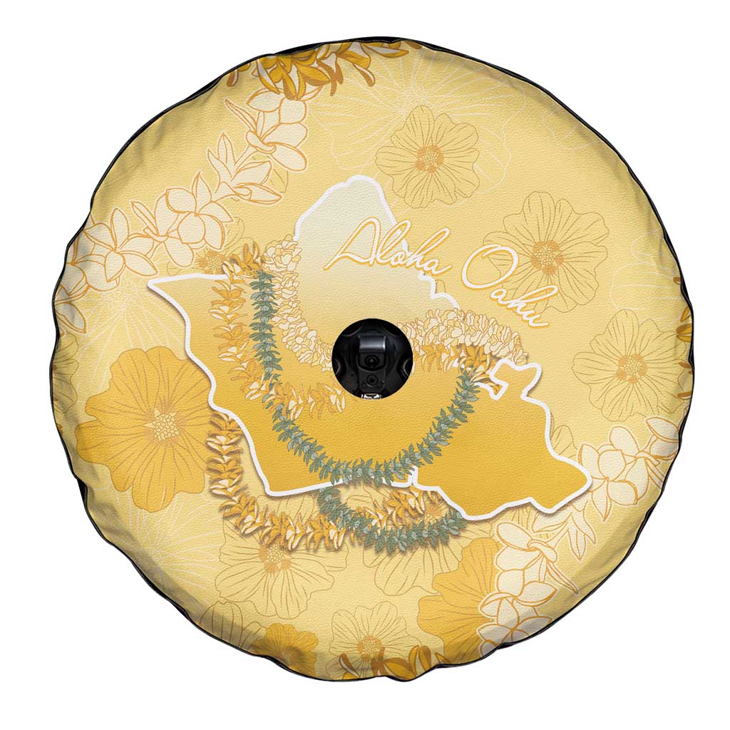 Hawaii Oahu Island Flowers Lei Spare Tire Cover Yellow Ilima Mix Plumeria LT7 - Polynesian Pride