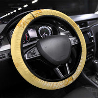 Hawaii Oahu Island Flowers Lei Steering Wheel Cover Yellow Ilima Mix Plumeria