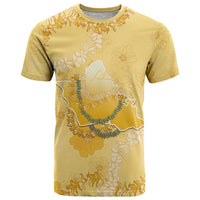 Hawaii Oahu Island Flowers Lei T Shirt Yellow Ilima Mix Plumeria LT7 Yellow - Polynesian Pride