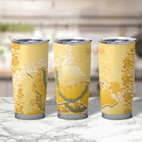Hawaii Oahu Island Flowers Lei Tumbler Cup Yellow Ilima Mix Plumeria LT7 - Polynesian Pride