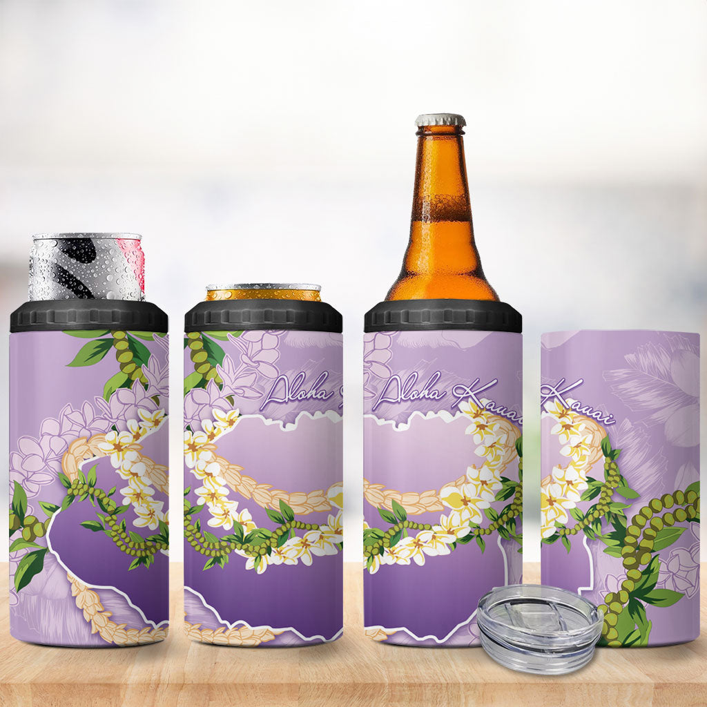 Hawaii Kauai Island Flowers Lei 4 in 1 Can Cooler Tumbler Mokihana Lei