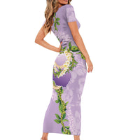 Hawaii Kauai Island Flowers Lei Family Matching Short Sleeve Bodycon Dress and Hawaiian Shirt Mokihana Lei LT7 - Polynesian Pride