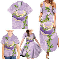 Hawaii Kauai Island Flowers Lei Family Matching Summer Maxi Dress and Hawaiian Shirt Mokihana Lei LT7 - Polynesian Pride
