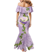 Hawaii Kauai Island Flowers Lei Mermaid Dress Mokihana Lei