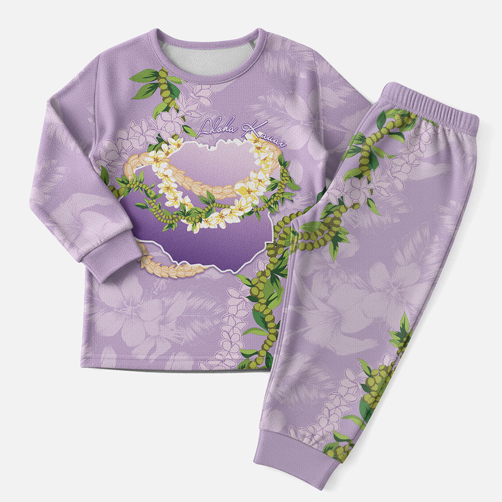 Hawaii Kauai Island Flowers Lei Christmas Pajama Set Mokihana Lei LT7 Men Lavender - Polynesian Pride