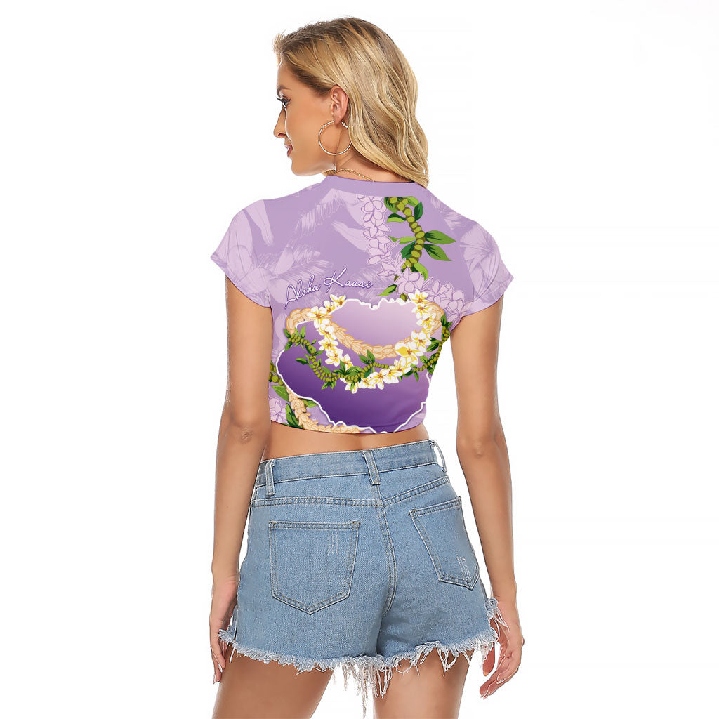 Hawaii Kauai Island Flowers Lei Raglan Cropped T Shirt Mokihana Lei