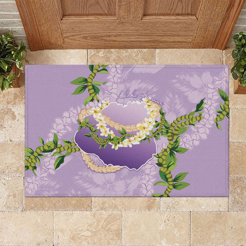 Hawaii Kauai Island Flowers Lei Rubber Doormat Mokihana Lei