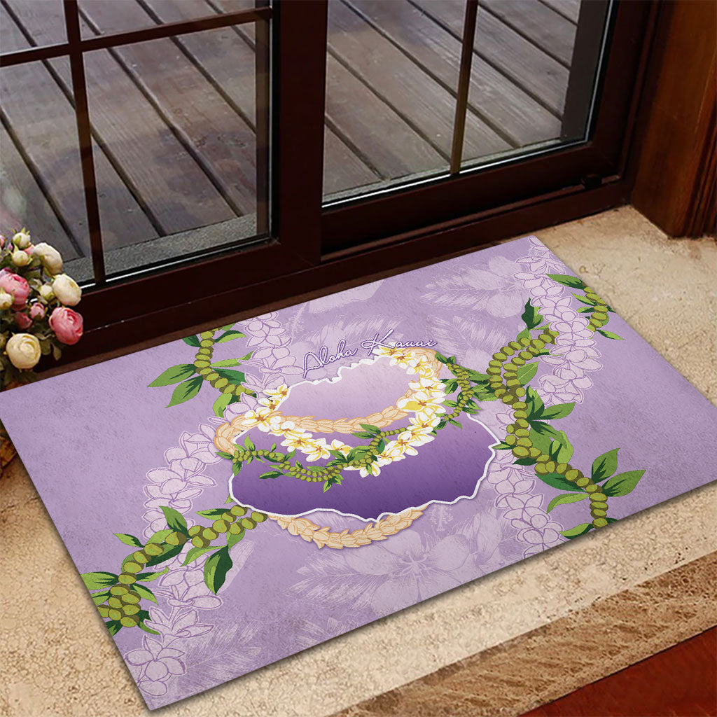 Hawaii Kauai Island Flowers Lei Rubber Doormat Mokihana Lei