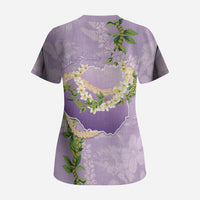 Hawaii Kauai Island Flowers Lei Scrub Top Mokihana Lei LT7 - Polynesian Pride