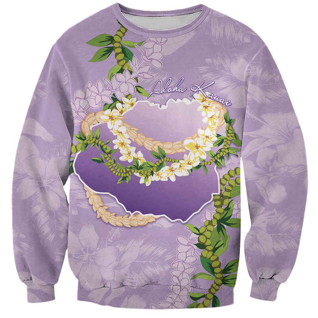 Hawaii Kauai Island Flowers Lei Sweatshirt Mokihana Lei LT7 Unisex Lavender - Polynesian Pride