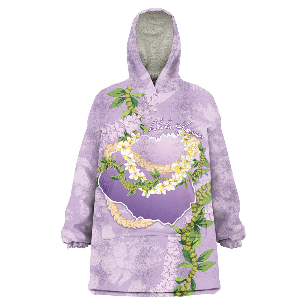 Hawaii Kauai Island Flowers Lei Wearable Blanket Hoodie Mokihana Lei