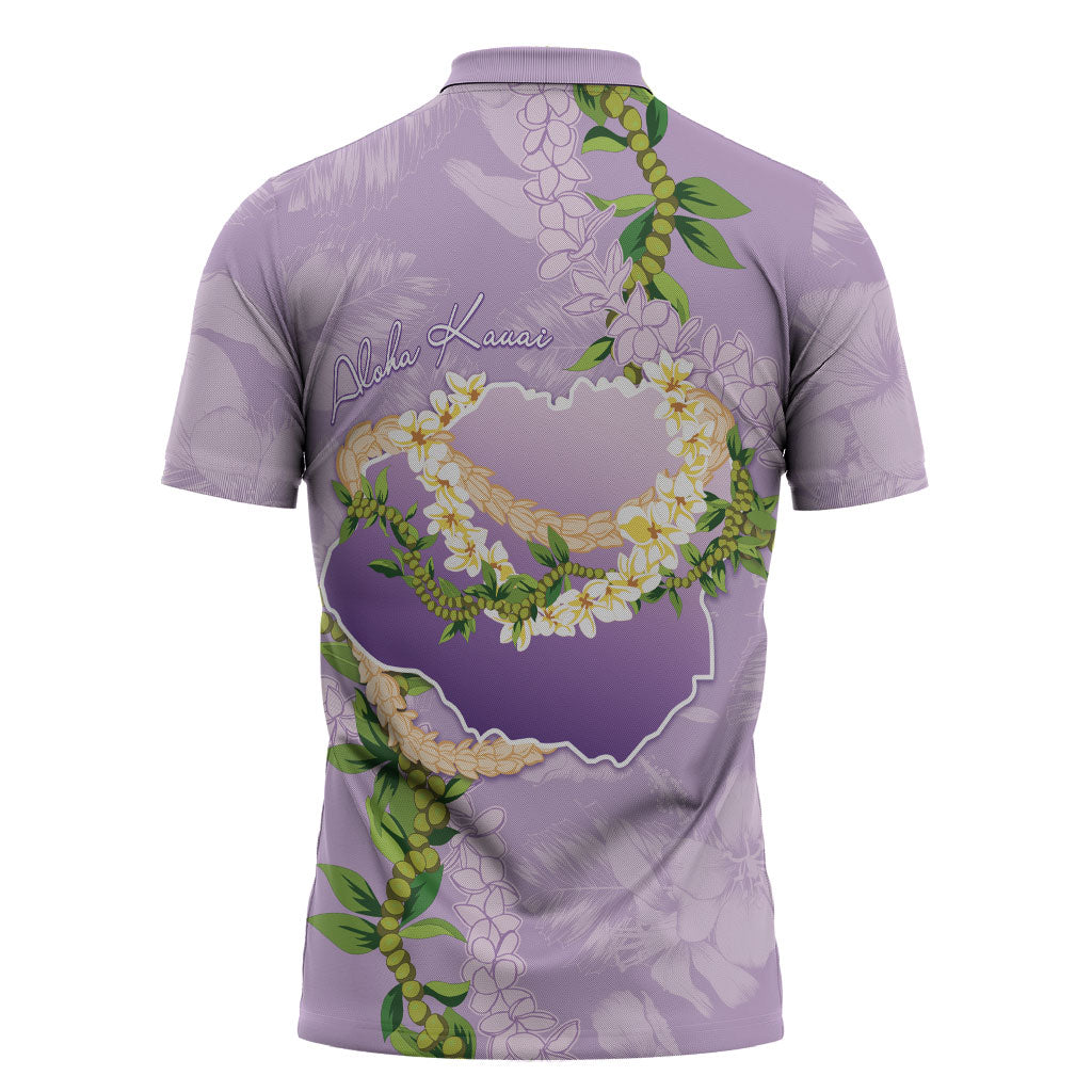 Hawaii Kauai Island Flowers Lei Zipper Polo Shirt Mokihana Lei LT7 - Polynesian Pride