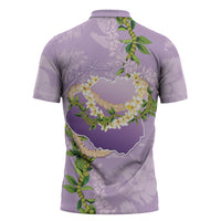 Hawaii Kauai Island Flowers Lei Zipper Polo Shirt Mokihana Lei LT7 - Polynesian Pride