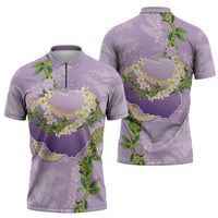 Hawaii Kauai Island Flowers Lei Zipper Polo Shirt Mokihana Lei LT7 - Polynesian Pride