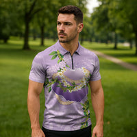 Hawaii Kauai Island Flowers Lei Zipper Polo Shirt Mokihana Lei LT7 - Polynesian Pride