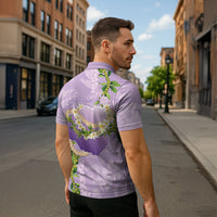 Hawaii Kauai Island Flowers Lei Zipper Polo Shirt Mokihana Lei LT7 - Polynesian Pride