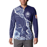 Fiji Queen Victoria School Personalised Button Sweatshirt Masi Tapa Torn Style LT7 - Polynesian Pride